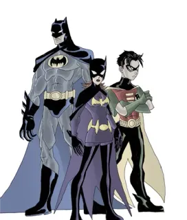 🦁 Batman Batman, Batgirl, Robin, DC Comics, supereroe, fumetto telegram sticker