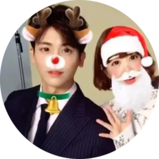 😇 Natale, renna, Babbo Natale, festa, festivo telegram sticker