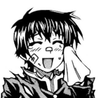 😅 漫画, 动漫, 角色, 微笑, 快乐, 绷带, 作品 telegram sticker