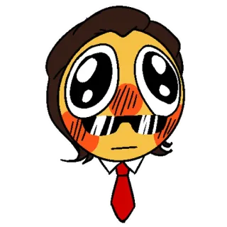 😳 Emoji, Sticker, Occhiali da sole, Cartone animato, Cravatta, Ufficio telegram sticker