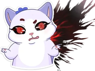 🤨 gato, bravo, fofo, desenho animado, animal whatsapp sticker