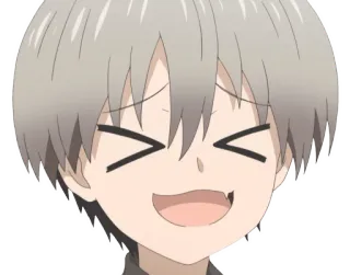 😁 anime, cartoon, face, cute, happy, smile telegram sticker