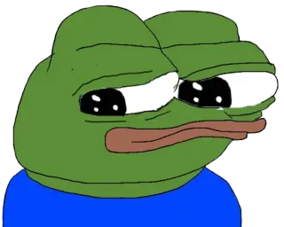 😕 Pepe the Frog ペペ, カエル, ミーム, 悲しい, ネットミーム telegram sticker