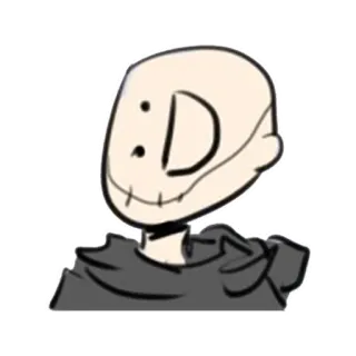 😃 cartoon, character, bald, expression, smirk, face telegram sticker