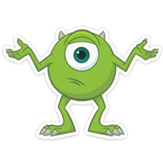 🤷‍♂️ Mike Wazowski Monsters, Inc. Mike Wazowski, Monster, Disney, Pixar, Monsters Inc, cartoon, shrug telegram sticker