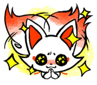 ✨ raposa, fofo, anime, brilhante, animal, desenho animado whatsapp sticker