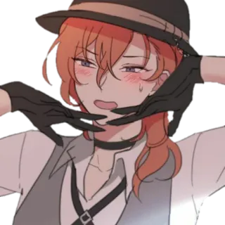 😕 Chuuya Nakahara Bungou Stray Dogs Anime, Chuya Nakahara, Bungou Stray Dogs, Fanart, Personnage telegram sticker