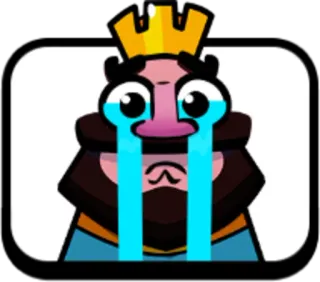 😭 King Clash Royale roi, pleurer, larmes, jeu, Clash Royale, Royale telegram sticker