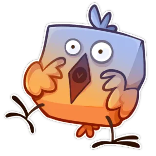 😱 새, 만화, 귀여운, 스티커, 동물 telegram sticker