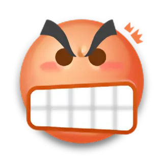 😖 angry, emoji, face, red, cartoon telegram sticker