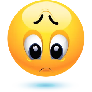 😔 Emoji, Do góry nogami, Smutny, Twarz, Żółty, Emocje telegram sticker