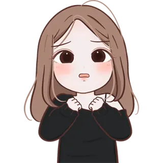 😧 sticker, cartoon, verdrietig, vrouw, meisje, anime telegram sticker