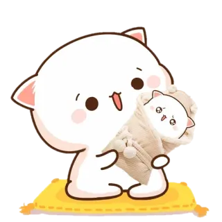 🥰 süß, Cartoon, Katze, Kätzchen, Tier, kawaii telegram sticker
