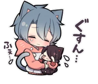 😭 ぐすん
ふえ animé, oreilles de chat, mignon, pleurer, câlin, kawaii, triste whatsapp sticker