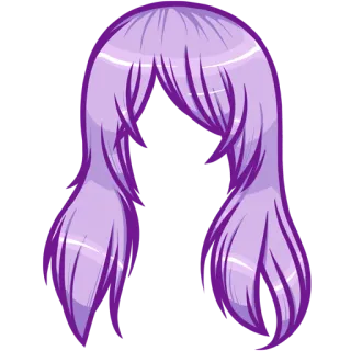 💜 hair, purple hair, wig, hairstyle, anime hair, cartoon hair telegram sticker