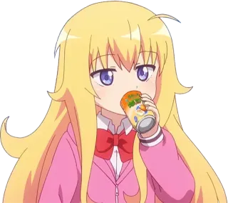 🥛 Gabriel White Tenma Gabriel DropOut Anime, Garota, Bebendo, Fofa, Loira, Gabriel Dropout telegram sticker