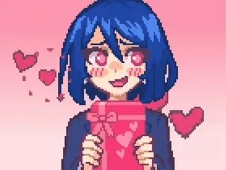 🦋 Anime, Pixel art, Dia dos Namorados, Presente, Corações telegram sticker