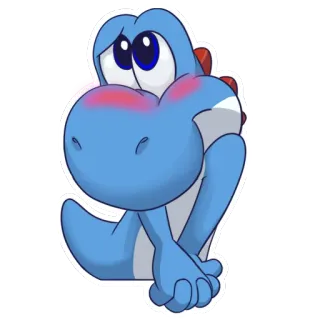 ☺️ Yoshi โยชิ, นินเทนโด, ตัวละครวิดีโอเกม, น่ารัก, การ์ตูน telegram sticker