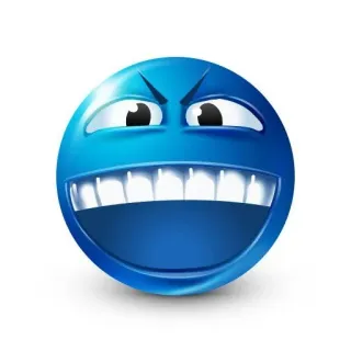 🌟 Emoji, Biru, Smiley, Marah, Wajah, Ekspresi telegram sticker
