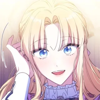 🍡 アニメ, マンガ, 金髪, 青い目, ポートレート telegram sticker