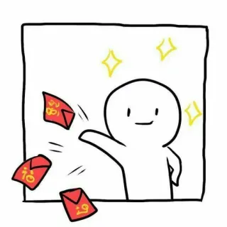 😂 cartoni animati, buste rosse, soldi portafortuna, capodanno cinese, regali, festa whatsapp sticker