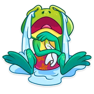 😩 frog, crying, sad, emotions, cartoon, sticker telegram sticker