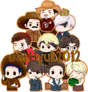 👌 @SaHyuk2012 漫画, キャラクター, ちびキャラ, かわいい, ステッカー telegram sticker