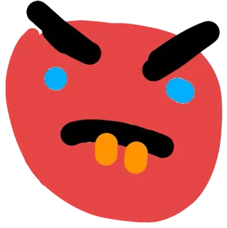 👹 en colère, démon, monstre, visage, rouge, dessin animé whatsapp sticker