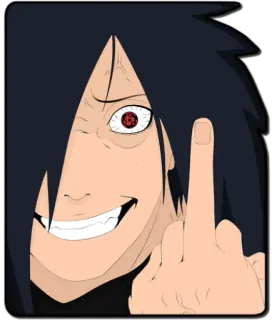🖕 Madara Uchiha Naruto Anime, Ngón giữa, Phản cảm, Nhân vật, Fan art telegram sticker