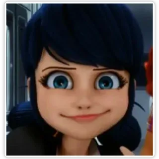 😃 Marinette 만화, 애니메이션, 여자, 행복한, 웃는 whatsapp sticker