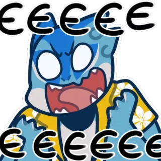🔊 EEEEEE wütend, Cartoon, frustriert, Monster, Meme whatsapp sticker