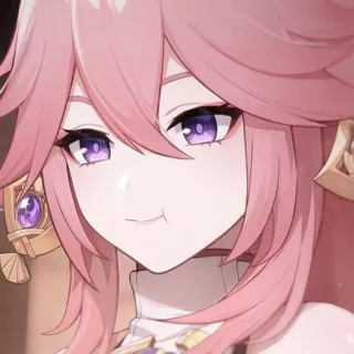 🦊 Yae Miko Genshin Impact Аниме, Видеоигра, Персонаж, Яэ Мико, Genshin Impact whatsapp sticker