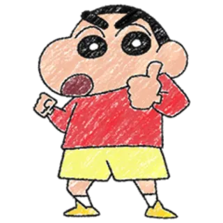 👍 Shin-chan Crayon Shin-chan Dibujos animados, Anime, Shin-chan, Personaje, Pulgar arriba telegram sticker