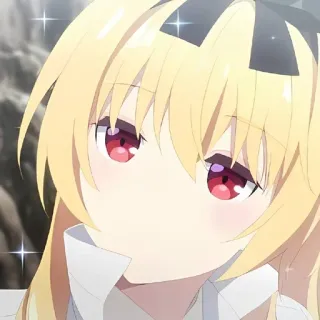 🌙 Anime, Charakter, Blonde Haare, Rote Augen whatsapp sticker