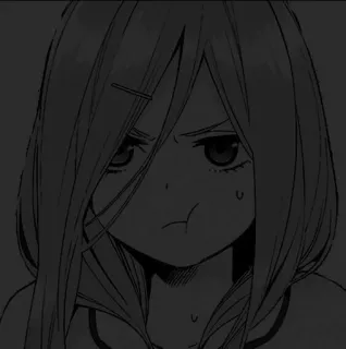 🖤 Anime, Manga, Ragazza, Serio, Ritratto telegram sticker