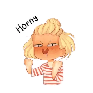 🥵 Horny cartoon, expression, blonde, woman, funny, sticker telegram sticker