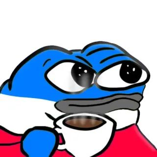 ☕ Pepe the Frog Pepe, meme, frog, internet meme, drinking, coffee whatsapp sticker