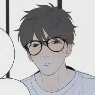 🧸 dessin animé, lunettes, homme, sueur telegram sticker