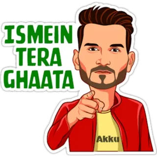 😏 ISMEIN TERA GHAATA Cultura Pop India, Meme, Señalando, Dibujos animados telegram sticker