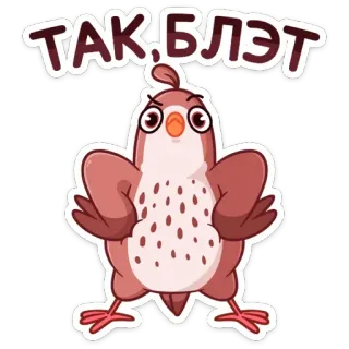 🐦 ТАК, БЛЭТ ptak, zły, naklejka, rosyjski, przekleństwo telegram sticker
