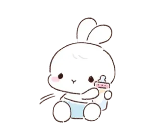 🐰 Hase, niedlich, Baby, Tier, Cartoon, Kaninchen telegram sticker