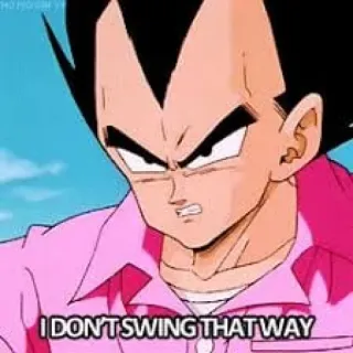 🙂 Vegeta Dragon Ball Z I DON'T SWING THAT WAY Animé, Dessin animé, Vegeta, Dragon Ball Z, Drôle telegram sticker