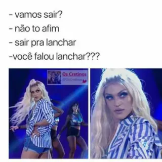 😒 - vamos sair?
- não to afim
- sair pra lanchar
-você falou lanchar??? whatsapp sticker