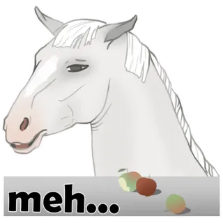 😑 meh... cavalo, desapontado, maçã, meh, entediado telegram sticker