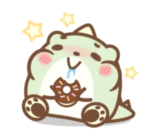 ☺ Desenho animado, Rosquinha, Kawaii, Fofo, Animal, Urso telegram sticker