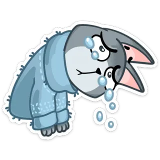 😭 грустный, плачет, слезы, животное, мультик telegram sticker