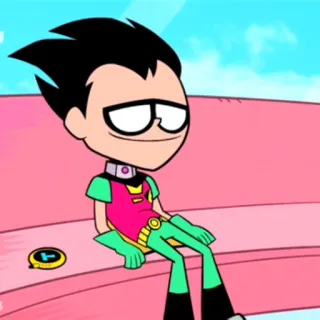 🙂 Robin Teen Titans Go! cartone animato, supereroe, teen, Titans, Go telegram sticker