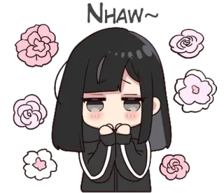 😳 NHAW~ Anime, Chibi, Lindo, Flores, Chica, Kawaii, Manga whatsapp sticker