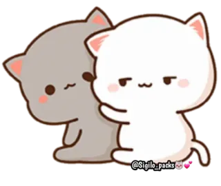 😏 @Sigilo_packs gatos, lindo, kawaii, dibujos animados, animales, pegatina telegram sticker