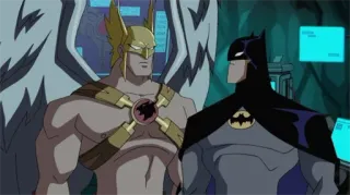 😐 Batman Batman, Hawkman, DC Comics, supereroe, cartone animato telegram sticker